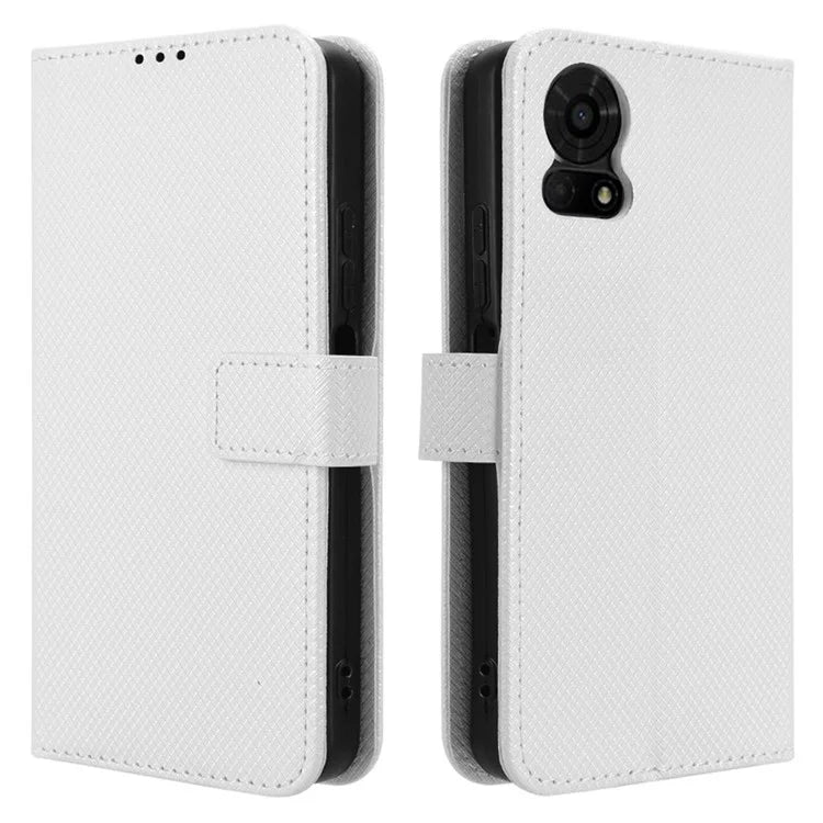 For TCL 50 LE Shockproof Case PU Leather Diamond Texture Phone Cover