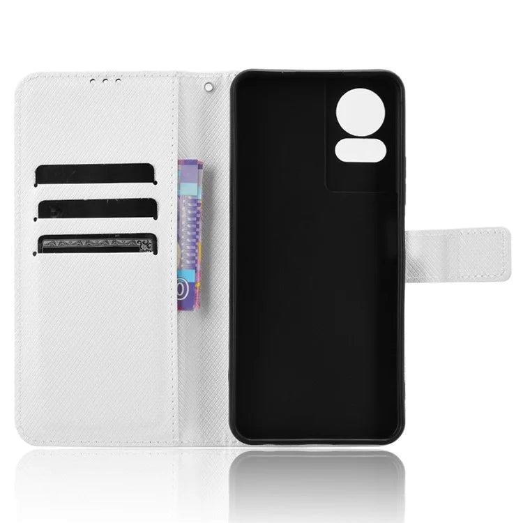 For TCL 50 LE Shockproof Case PU Leather Diamond Texture Phone Cover