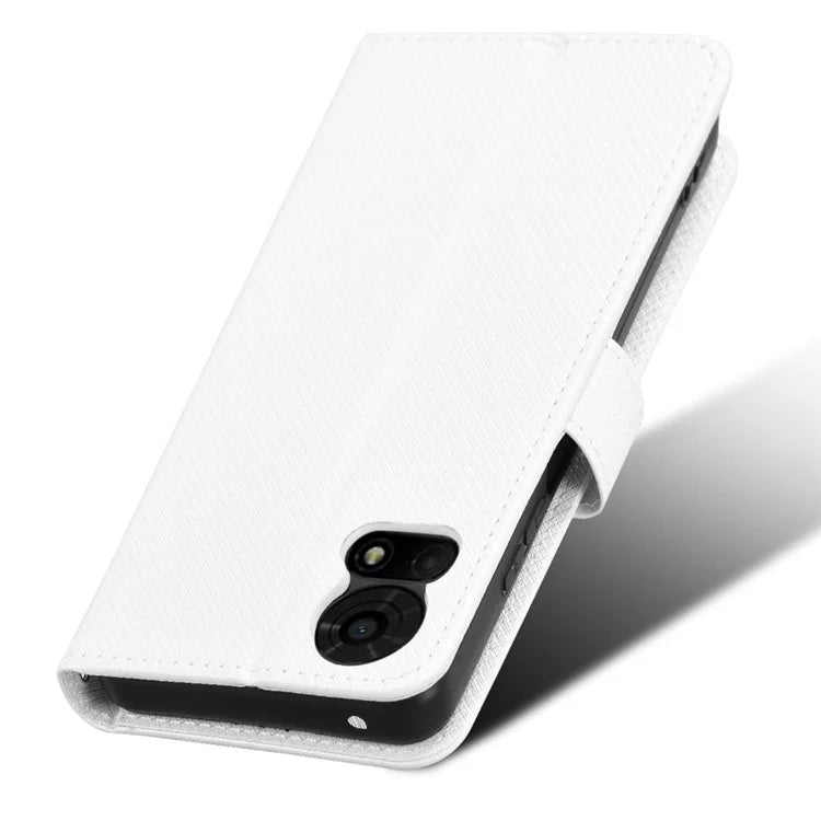 For TCL 50 LE Shockproof Case PU Leather Diamond Texture Phone Cover