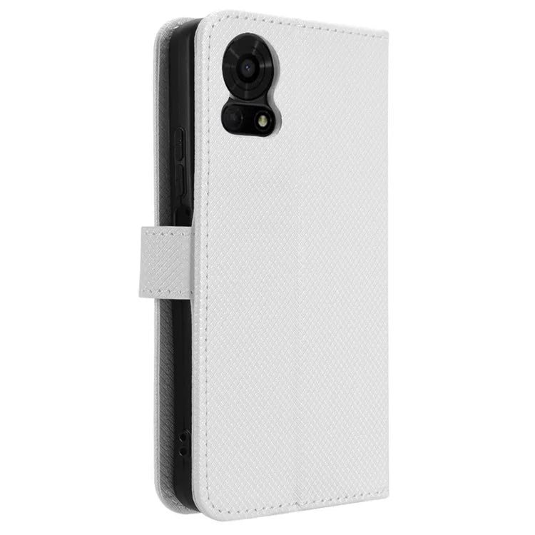 For TCL 50 LE Shockproof Case PU Leather Diamond Texture Phone Cover