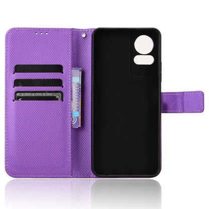 For TCL 50 LE Shockproof Case PU Leather Diamond Texture Phone Cover