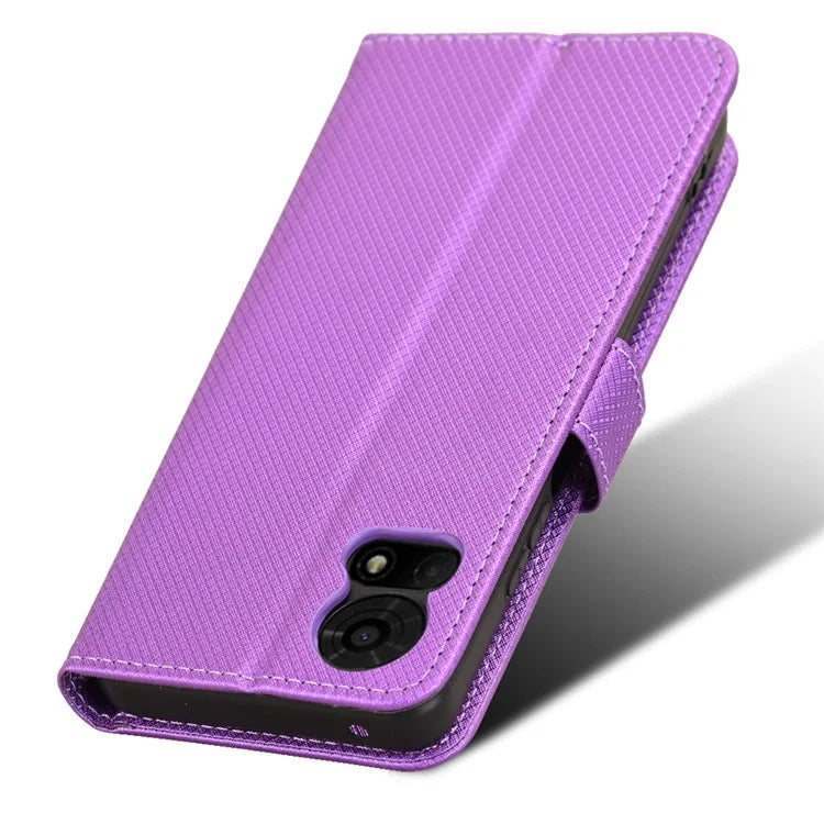 For TCL 50 LE Shockproof Case PU Leather Diamond Texture Phone Cover