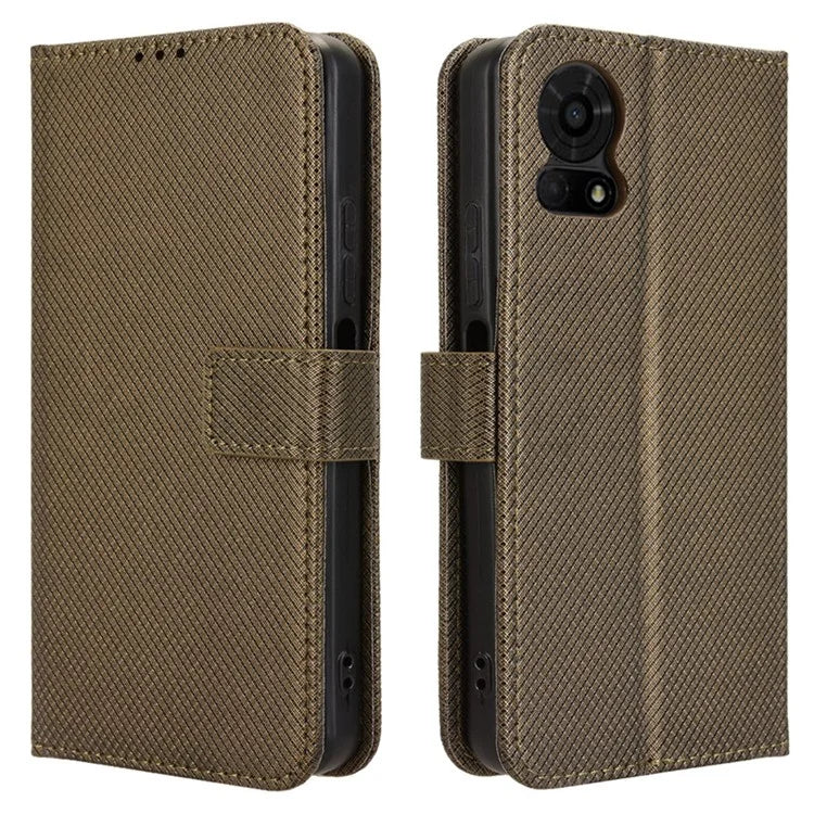 For TCL 50 LE Shockproof Case PU Leather Diamond Texture Phone Cover