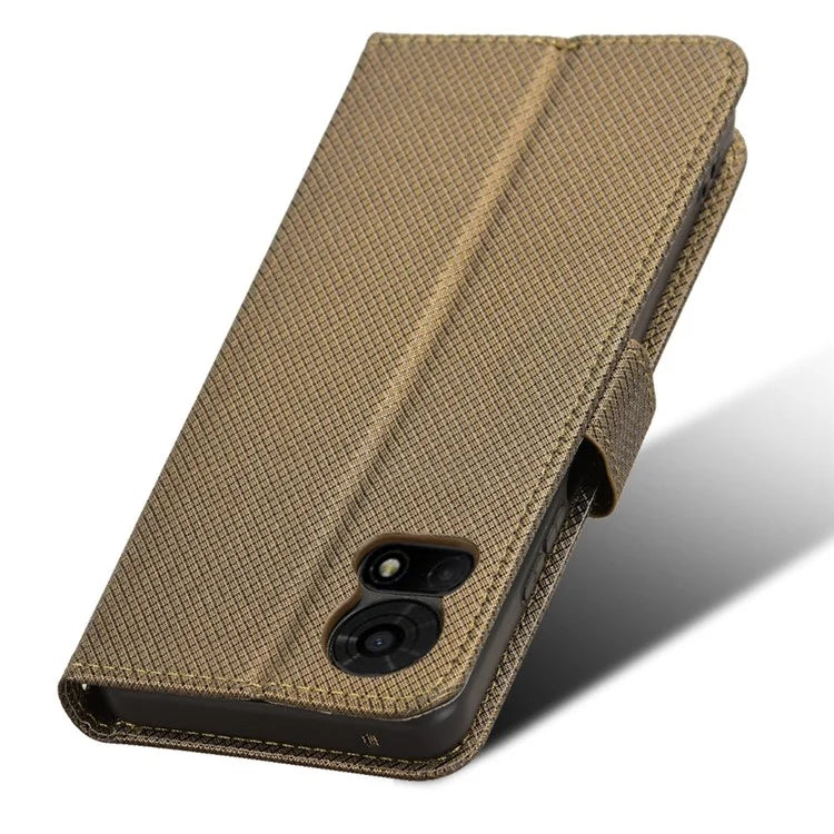 For TCL 50 LE Shockproof Case PU Leather Diamond Texture Phone Cover