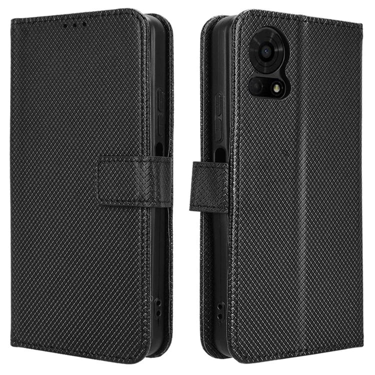 For TCL 50 LE Shockproof Case PU Leather Diamond Texture Phone Cover