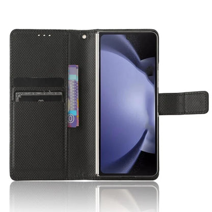 For Samsung Galaxy Z Fold6 5G Case with Pencil Holder, PU Leather Diamond Texture Wallet Phone Cover