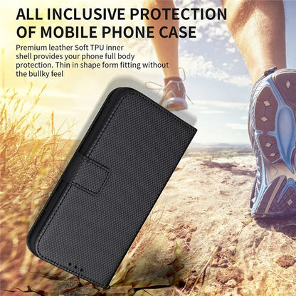 For Samsung Galaxy Z Fold6 5G Case with Pencil Holder, PU Leather Diamond Texture Wallet Phone Cover