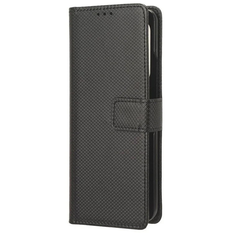 For Samsung Galaxy Z Fold6 5G Case with Pencil Holder, PU Leather Diamond Texture Wallet Phone Cover
