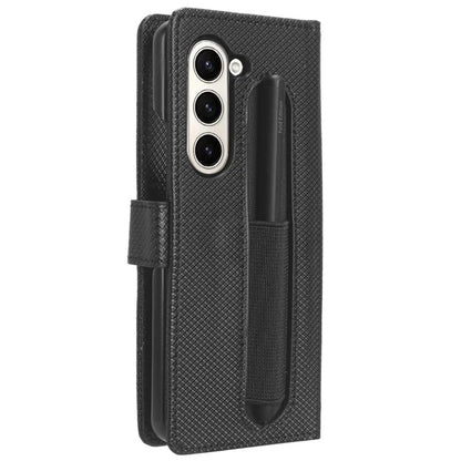 For Samsung Galaxy Z Fold6 5G Case with Pencil Holder, PU Leather Diamond Texture Wallet Phone Cover