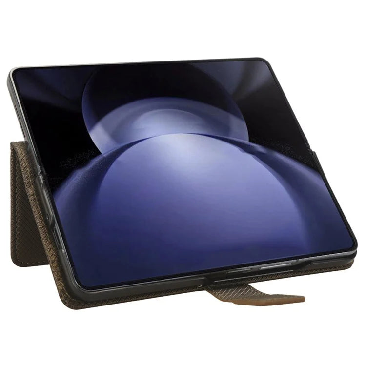 For Samsung Galaxy Z Fold6 5G Case with Pencil Holder, PU Leather Diamond Texture Wallet Phone Cover