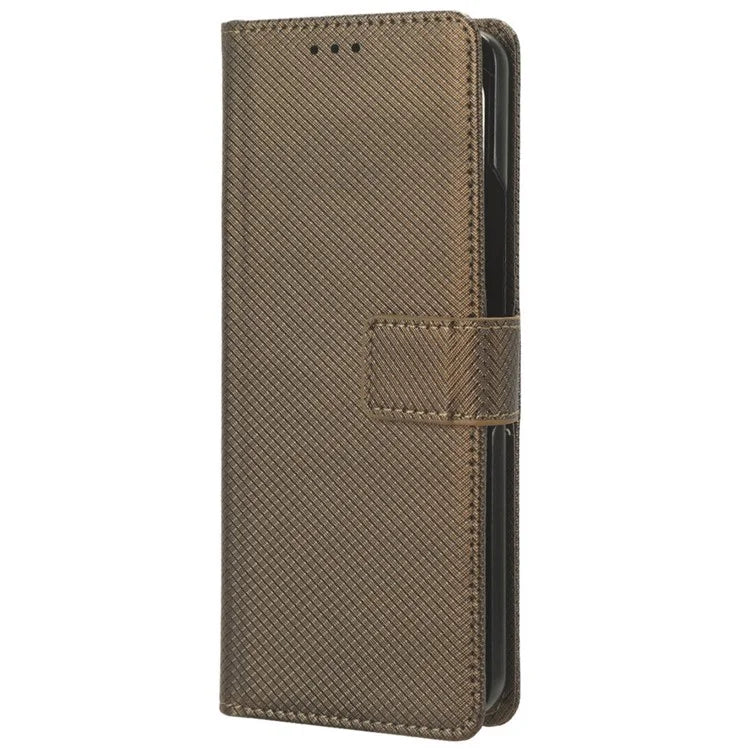 For Samsung Galaxy Z Fold6 5G Case with Pencil Holder, PU Leather Diamond Texture Wallet Phone Cover