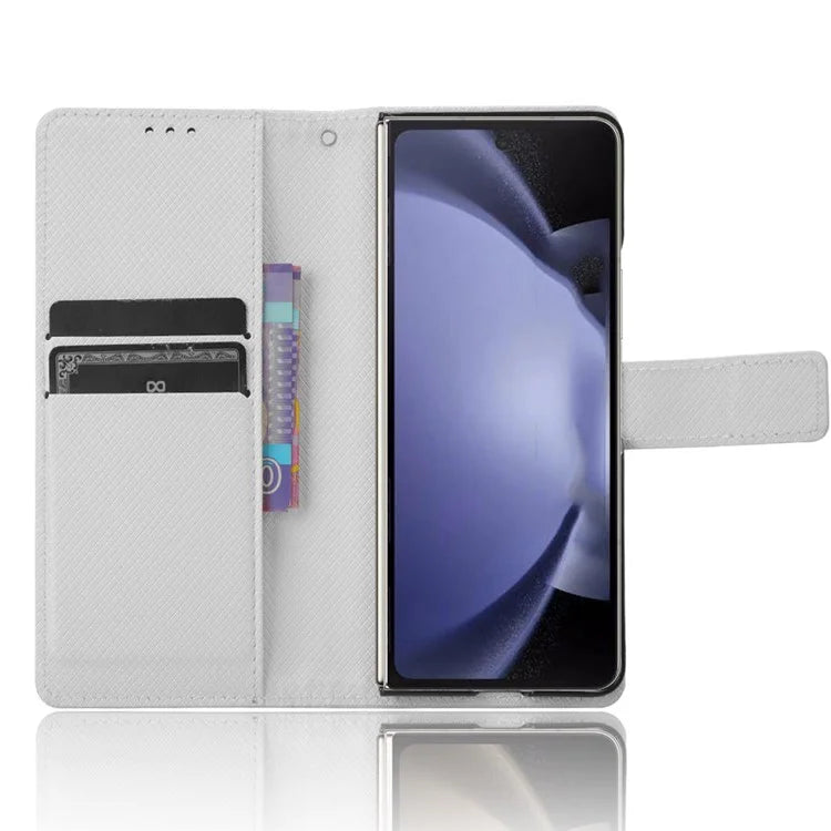 For Samsung Galaxy Z Fold6 5G Case with Pencil Holder, PU Leather Diamond Texture Wallet Phone Cover