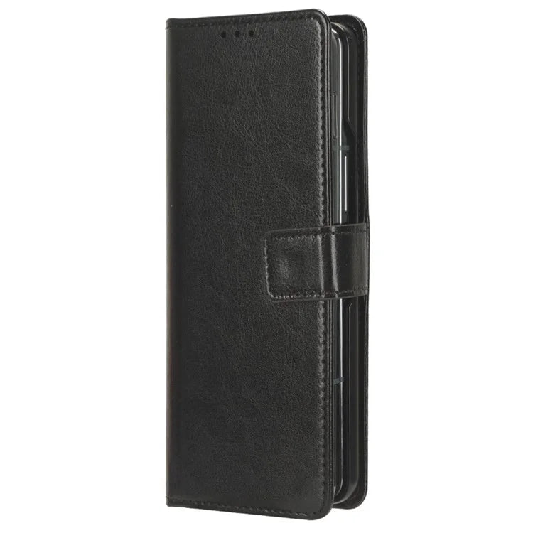 For Samsung Galaxy Z Fold6 5G Phone Case Pencil Slot Stand Leather Cover Crazy Horse Texture