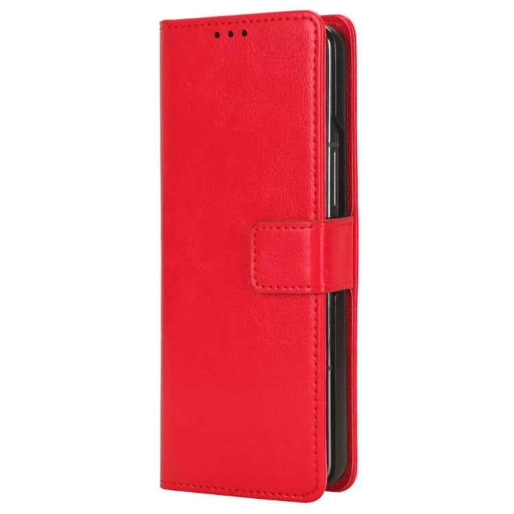 For Samsung Galaxy Z Fold6 5G Phone Case Pencil Slot Stand Leather Cover Crazy Horse Texture