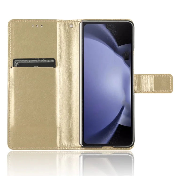 For Samsung Galaxy Z Fold6 5G Phone Case Pencil Slot Stand Leather Cover Crazy Horse Texture