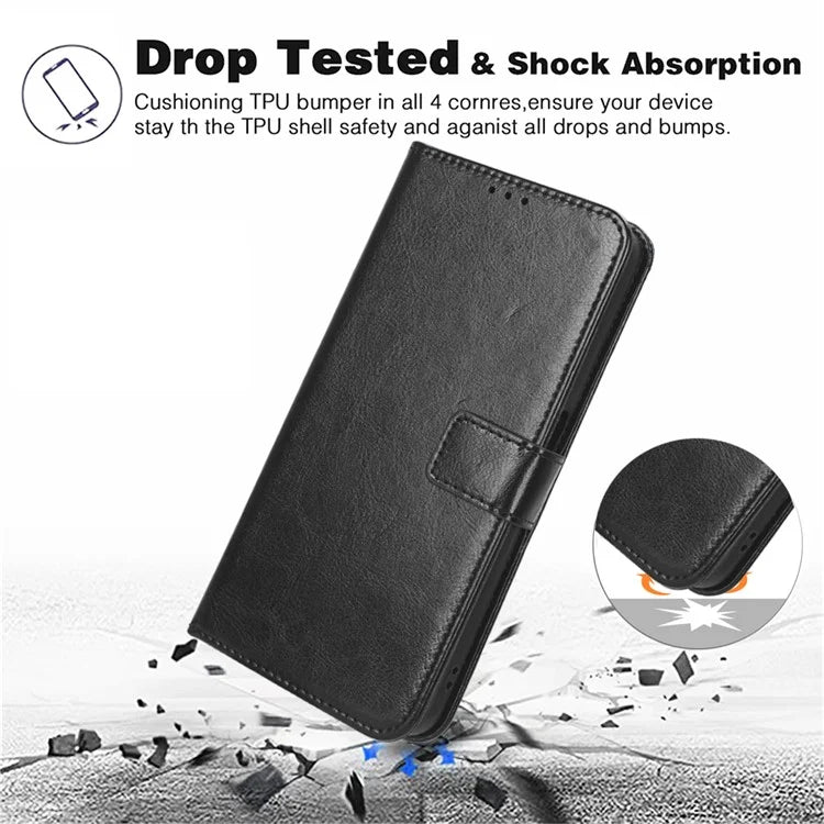 For Samsung Galaxy Z Fold6 5G Phone Case Pencil Slot Stand Leather Cover Crazy Horse Texture