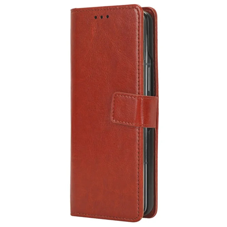 For Samsung Galaxy Z Fold6 5G Phone Case Pencil Slot Stand Leather Cover Crazy Horse Texture