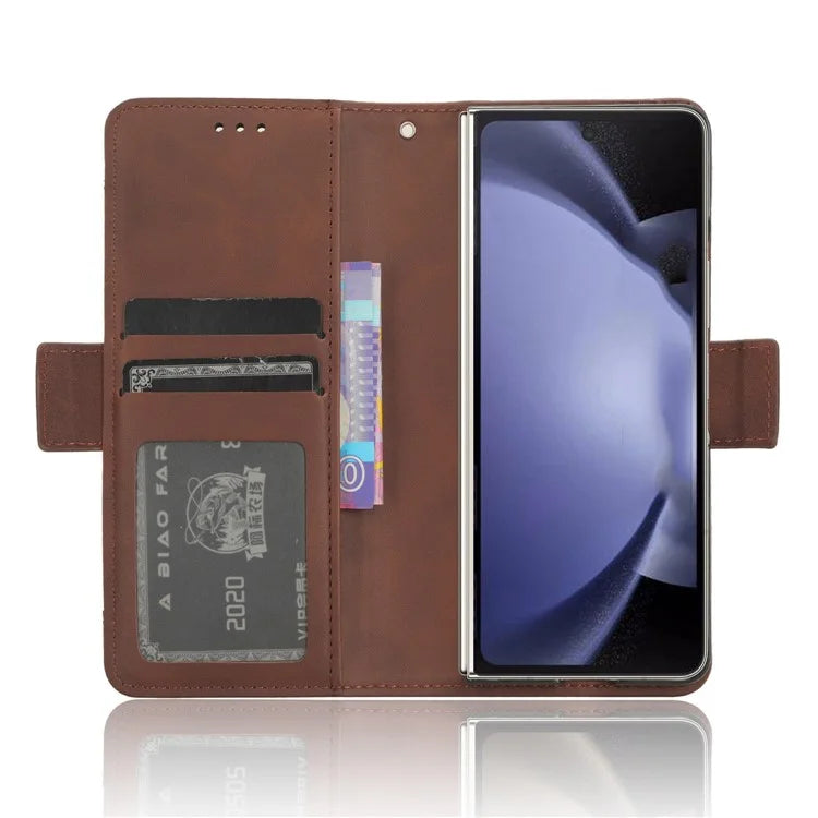 For Samsung Galaxy Z Fold6 5G Stand Case with Pencil Slot Anti-Scratch Leather Phone Cover