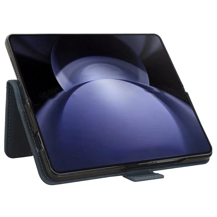 For Samsung Galaxy Z Fold6 5G Stand Case with Pencil Slot Anti-Scratch Leather Phone Cover