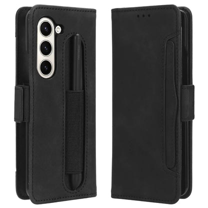 For Samsung Galaxy Z Fold6 5G Stand Case with Pencil Slot Anti-Scratch Leather Phone Cover