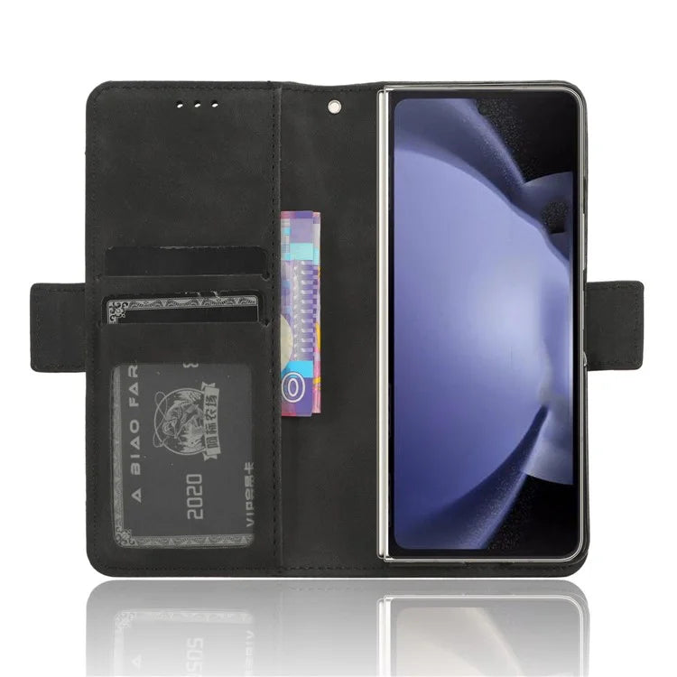 For Samsung Galaxy Z Fold6 5G Stand Case with Pencil Slot Anti-Scratch Leather Phone Cover