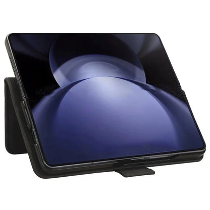 For Samsung Galaxy Z Fold6 5G Stand Case with Pencil Slot Anti-Scratch Leather Phone Cover