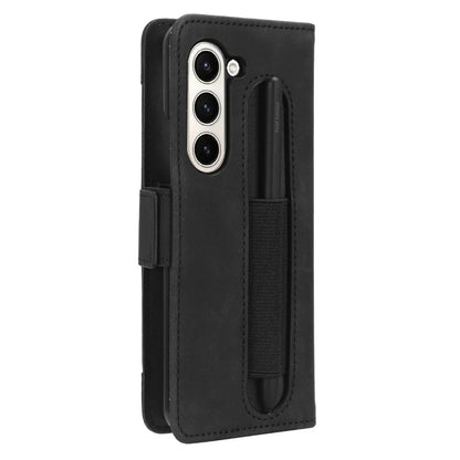 For Samsung Galaxy Z Fold6 5G Stand Case with Pencil Slot Anti-Scratch Leather Phone Cover