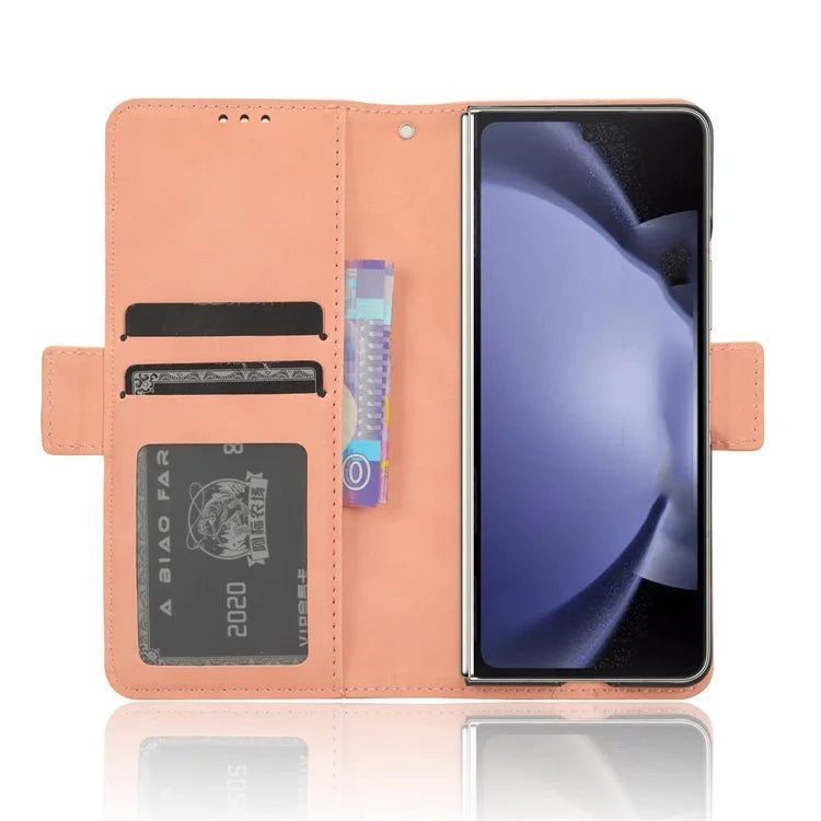 For Samsung Galaxy Z Fold6 5G Stand Case with Pencil Slot Anti-Scratch Leather Phone Cover