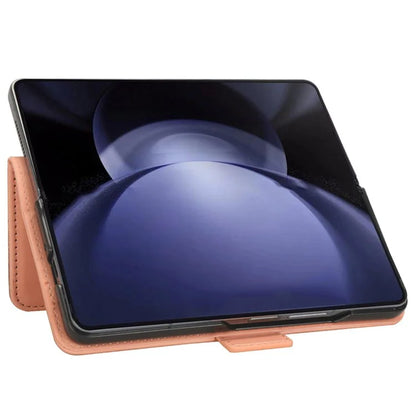 For Samsung Galaxy Z Fold6 5G Stand Case with Pencil Slot Anti-Scratch Leather Phone Cover