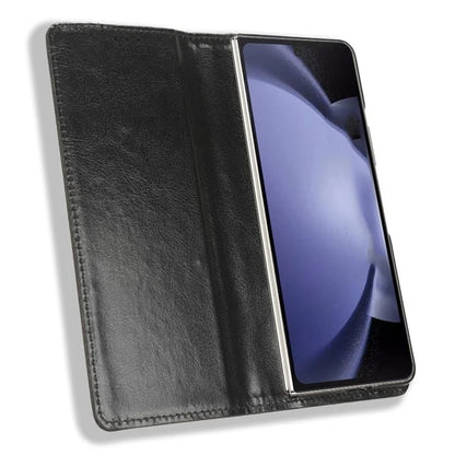 For Samsung Galaxy Z Fold6 5G Case with Pencil Holder Retro PU Leather Phone Cover