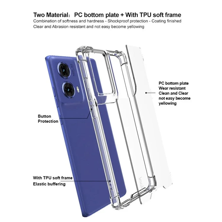 IMAK For Motorola Moto G85 5G  /  S50 Neo 5G Clear Case PC+TPU Phone Cover Airbag Corners