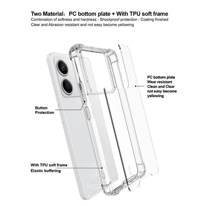 IMAK For Xiaomi Redmi Note 13 Pro 5G  /  Poco X6 5G Clear Case PC+TPU Phone Cover Airbag Corners