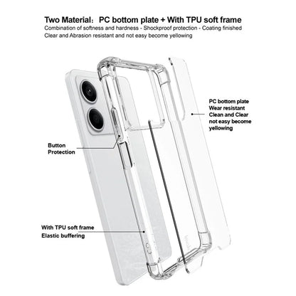 IMAK For Xiaomi Redmi Note 13 5G Case PC+TPU Clear Phone Cover Airbag Corners