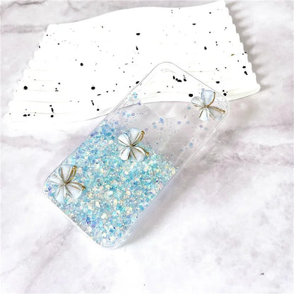 For iPhone 16 Pro Case Aesthetic Butterfly TPU Luminous Starry Phone Cover
