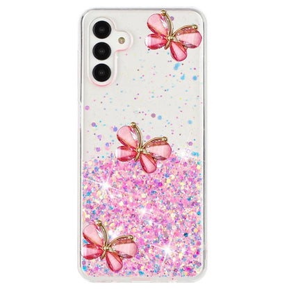 For Samsung Galaxy A55 5G Case Luminous TPU Phone Cover Cute 3D Butterfly Epoxy