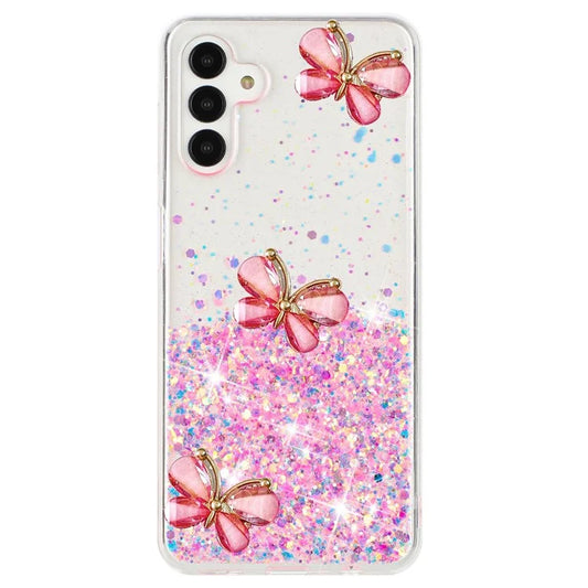 For Samsung Galaxy A55 5G Case Luminous TPU Phone Cover Cute 3D Butterfly Epoxy