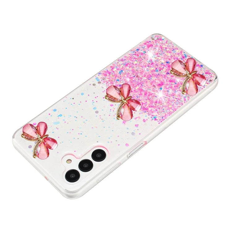For Samsung Galaxy S24 FE Case Glowing in Dark 3D Butterfly Epoxy TPU Phone Cover