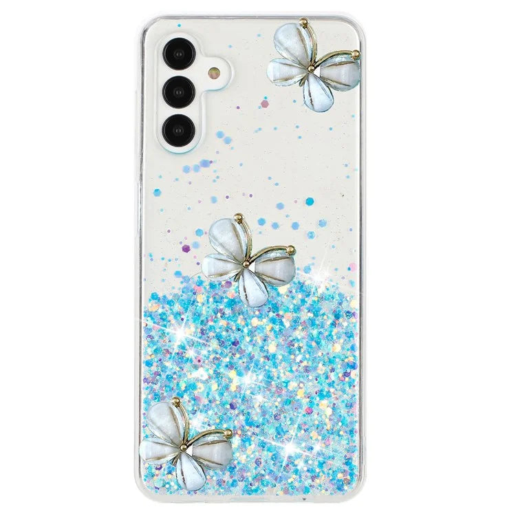 For Samsung Galaxy S24 FE Case Glowing in Dark 3D Butterfly Epoxy TPU Phone Cover