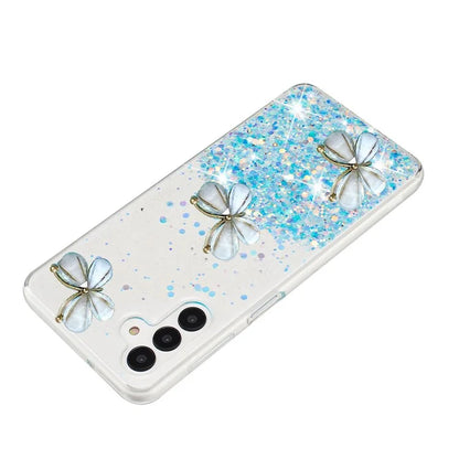 For Samsung Galaxy S24 FE Case Glowing in Dark 3D Butterfly Epoxy TPU Phone Cover