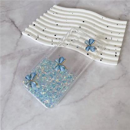 For Samsung Galaxy S24 FE Case Glowing in Dark 3D Butterfly Epoxy TPU Phone Cover