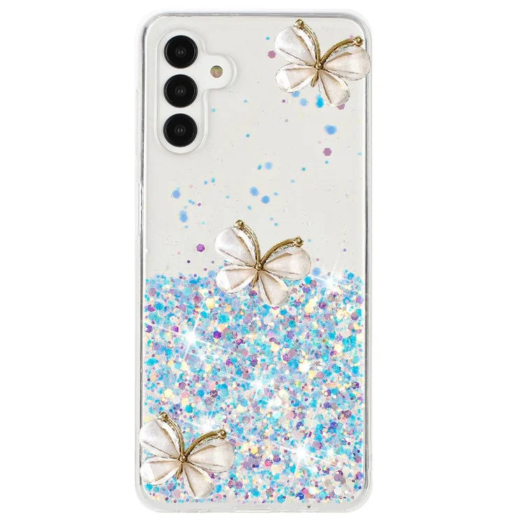 For Samsung Galaxy S24 FE Case Glowing in Dark 3D Butterfly Epoxy TPU Phone Cover