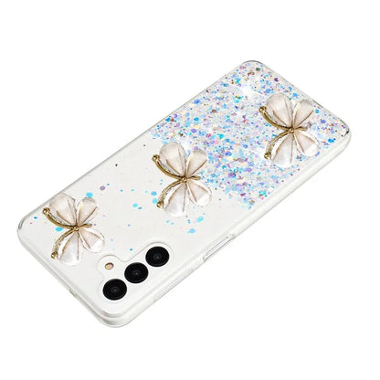 For Samsung Galaxy S24 FE Case Glowing in Dark 3D Butterfly Epoxy TPU Phone Cover