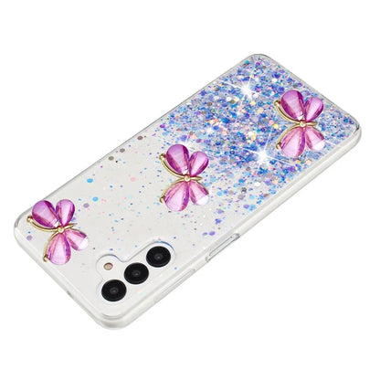 For Samsung Galaxy S24 FE Case Glowing in Dark 3D Butterfly Epoxy TPU Phone Cover