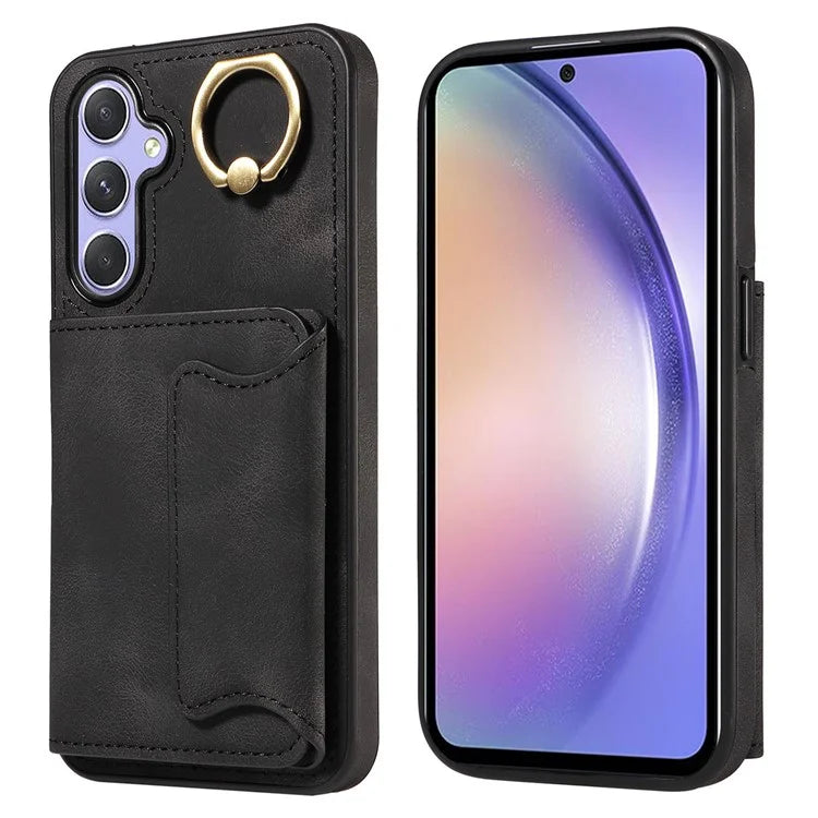 001 For Samsung Galaxy A54 5G Case Card Slots Leather Back Cover Anti-Drop Kickstand