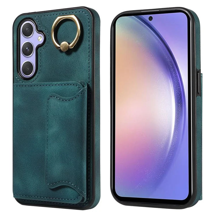 001 For Samsung Galaxy A54 5G Case Card Slots Leather Back Cover Anti-Drop Kickstand