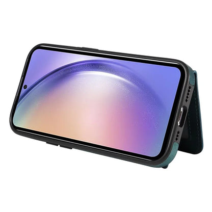 001 For Samsung Galaxy A54 5G Case Card Slots Leather Back Cover Anti-Drop Kickstand