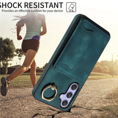 001 For Samsung Galaxy A54 5G Case Card Slots Leather Back Cover Anti-Drop Kickstand