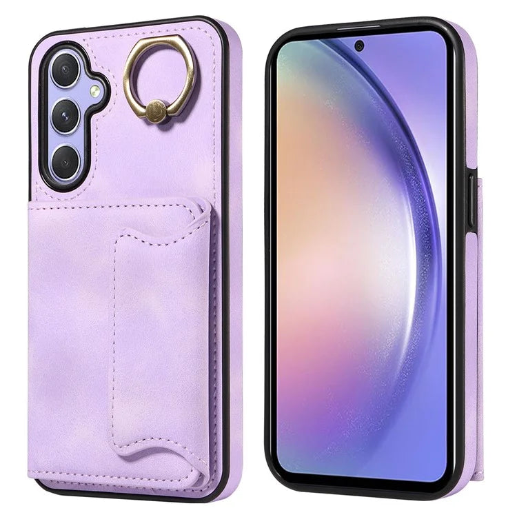 001 For Samsung Galaxy A54 5G Case Card Slots Leather Back Cover Anti-Drop Kickstand