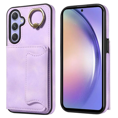 001 For Samsung Galaxy A54 5G Case Card Slots Leather Back Cover Anti-Drop Kickstand