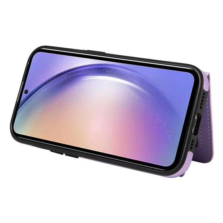 001 For Samsung Galaxy A54 5G Case Card Slots Leather Back Cover Anti-Drop Kickstand